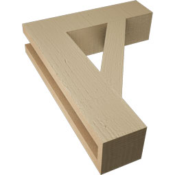 Ekena Millwork - BKTUR035X14X18TRA05RCPR - Timberthane Faux Wood Traditional Style Bracket, Block Ends, 3 1/2"W x 14"D x 18"H, Primed Tan