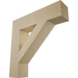 Ekena Millwork - BKTUR035X16X16TRA05RCPR - Timberthane Faux Wood Traditional Style Bracket, Block Ends, 3 1/2"W x 16"D x 16"H, Primed Tan