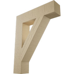 Ekena Millwork - BKTUR035X16X20TRA05RCPR - Timberthane Faux Wood Traditional Style Bracket, Block Ends, 3 1/2"W x 16"D x 20"H, Primed Tan