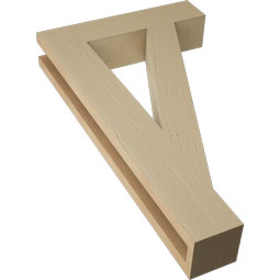 Ekena Millwork - BKTUR035X16X28TRA05RCPR - Timberthane Faux Wood Traditional Style Bracket, Block Ends, 3 1/2"W x 16"D x 28"H, Primed Tan