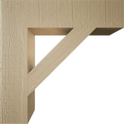 Ekena Millwork - BKTURTRA44 - Timberthane Rough Cedar Faux Wood Traditional Block Bracket