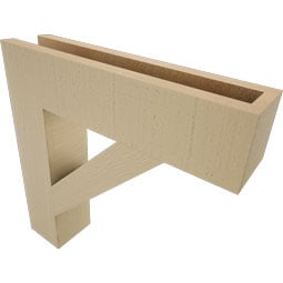 Ekena Millwork - BKTURTRA44 - Timberthane Rough Cedar Faux Wood Traditional Block Bracket