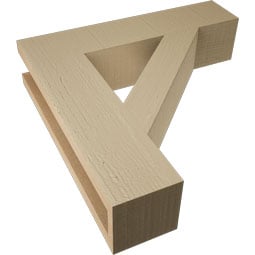 Ekena Millwork - BKTURTRA44 - Timberthane Rough Cedar Faux Wood Traditional Block Bracket