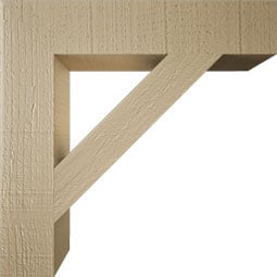 Ekena Millwork - BKTUR035X18X18TRA05RCPR - Timberthane Faux Wood Traditional Style Bracket, Block Ends, 3 1/2"W x 18"D x 18"H, Primed Tan