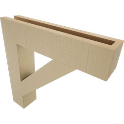 Ekena Millwork - BKTUR035X18X18TRA05RCPR - Timberthane Faux Wood Traditional Style Bracket, Block Ends, 3 1/2"W x 18"D x 18"H, Primed Tan