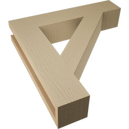 Ekena Millwork - BKTUR035X18X18TRA05RCPR - Timberthane Faux Wood Traditional Style Bracket, Block Ends, 3 1/2"W x 18"D x 18"H, Primed Tan