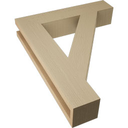 Ekena Millwork - BKTUR035X18X22TRA05RCPR - Timberthane Faux Wood Traditional Style Bracket, Block Ends, 3 1/2"W x 18"D x 22"H, Primed Tan