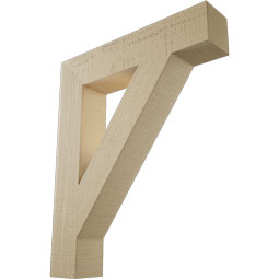 Ekena Millwork - BKTUR035X18X22TRA05RCPR - Timberthane Faux Wood Traditional Style Bracket, Block Ends, 3 1/2"W x 18"D x 22"H, Primed Tan
