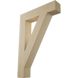 Ekena Millwork - BKTUR035X18X26TRA05RCPR - Timberthane Faux Wood Traditional Style Bracket, Block Ends, 3 1/2"W x 18"D x 26"H, Primed Tan