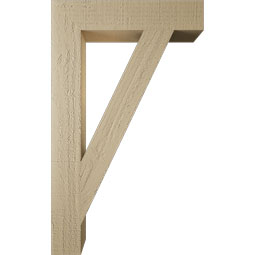 Ekena Millwork - BKTUR035X18X30TRA05RCPR - Timberthane Faux Wood Traditional Style Bracket, Block Ends, 3 1/2"W x 18"D x 30"H, Primed Tan