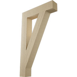 Ekena Millwork - BKTUR035X18X30TRA05RCPR - Timberthane Faux Wood Traditional Style Bracket, Block Ends, 3 1/2"W x 18"D x 30"H, Primed Tan