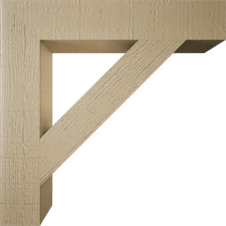 Ekena Millwork - BKTUR035X20X20TRA05RCPR - Timberthane Faux Wood Traditional Style Bracket, Block Ends, 3 1/2"W x 20"D x 20"H, Primed Tan