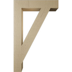 Ekena Millwork - BKTUR035X20X32TRA05RCPR - Timberthane Faux Wood Traditional Style Bracket, Block Ends, 3 1/2"W x 20"D x 32"H, Primed Tan