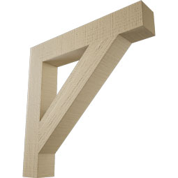 Ekena Millwork - BKTUR035X22X22TRA05RCPR - Timberthane Faux Wood Traditional Style Bracket, Block Ends, 3 1/2"W x 22"D x 22"H, Primed Tan