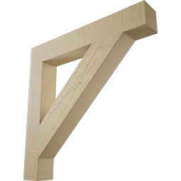 Ekena Millwork - BKTUR035X24X24TRA05RCPR - Timberthane Faux Wood Traditional Style Bracket, Block Ends, 3 1/2"W x 24"D x 24"H, Primed Tan