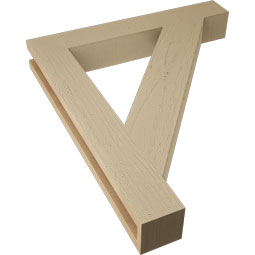 Ekena Millwork - BKTUR035X24X28TRA05RCPR - Timberthane Faux Wood Traditional Style Bracket, Block Ends, 3 1/2"W x 24"D x 28"H, Primed Tan