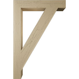 Ekena Millwork - BKTUR035X24X36TRA05RCPR - Timberthane Faux Wood Traditional Style Bracket, Block Ends, 3 1/2"W x 24"D x 36"H, Primed Tan