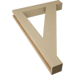 Ekena Millwork - BKTUR035X24X36TRA05RCPR - Timberthane Faux Wood Traditional Style Bracket, Block Ends, 3 1/2"W x 24"D x 36"H, Primed Tan