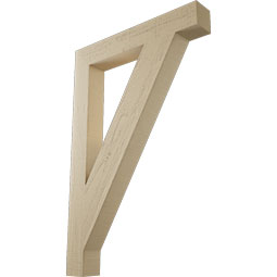 Ekena Millwork - BKTUR035X24X36TRA05RCPR - Timberthane Faux Wood Traditional Style Bracket, Block Ends, 3 1/2"W x 24"D x 36"H, Primed Tan