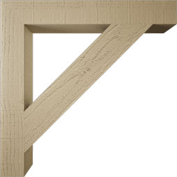 Ekena Millwork - BKTUR035X26X26TRA05RCPR - Timberthane Faux Wood Traditional Style Bracket, Block Ends, 3 1/2"W x 26"D x 26"H, Primed Tan