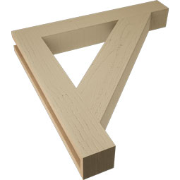 Ekena Millwork - BKTUR035X26X26TRA05RCPR - Timberthane Faux Wood Traditional Style Bracket, Block Ends, 3 1/2"W x 26"D x 26"H, Primed Tan