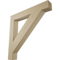 Ekena Millwork - BKTUR035X26X26TRA05RCPR - Timberthane Faux Wood Traditional Style Bracket, Block Ends, 3 1/2"W x 26"D x 26"H, Primed Tan