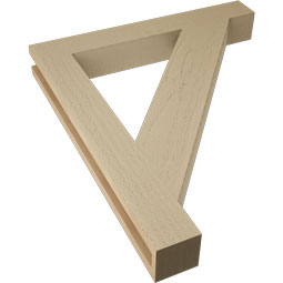 Ekena Millwork - BKTUR035X26X30TRA05RCPR - Timberthane Faux Wood Traditional Style Bracket, Block Ends, 3 1/2"W x 26"D x 30"H, Primed Tan