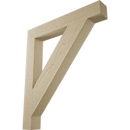 Ekena Millwork - BKTUR035X26X30TRA05RCPR - Timberthane Faux Wood Traditional Style Bracket, Block Ends, 3 1/2"W x 26"D x 30"H, Primed Tan
