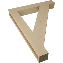 Ekena Millwork - BKTUR035X26X34TRA05RCPR - Timberthane Faux Wood Traditional Style Bracket, Block Ends, 3 1/2"W x 26"D x 34"H, Primed Tan