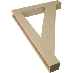Ekena Millwork - BKTUR035X26X38TRA05RCPR - Timberthane Faux Wood Traditional Style Bracket, Block Ends, 3 1/2"W x 26"D x 38"H, Primed Tan