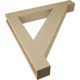 Ekena Millwork - BKTUR035X28X28TRA05RCPR - Timberthane Faux Wood Traditional Style Bracket, Block Ends, 3 1/2"W x 28"D x 28"H, Primed Tan