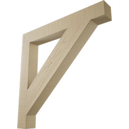 Ekena Millwork - BKTUR035X28X28TRA05RCPR - Timberthane Faux Wood Traditional Style Bracket, Block Ends, 3 1/2"W x 28"D x 28"H, Primed Tan