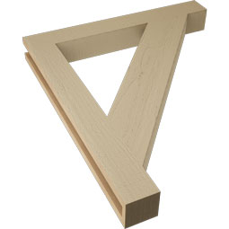 Ekena Millwork - BKTUR035X28X32TRA05RCPR - Timberthane Faux Wood Traditional Style Bracket, Block Ends, 3 1/2"W x 28"D x 32"H, Primed Tan