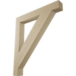 Ekena Millwork - BKTUR035X28X32TRA05RCPR - Timberthane Faux Wood Traditional Style Bracket, Block Ends, 3 1/2"W x 28"D x 32"H, Primed Tan
