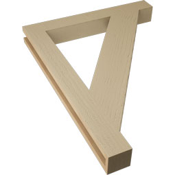 Ekena Millwork - BKTUR035X28X36TRA05RCPR - Timberthane Faux Wood Traditional Style Bracket, Block Ends, 3 1/2"W x 28"D x 36"H, Primed Tan