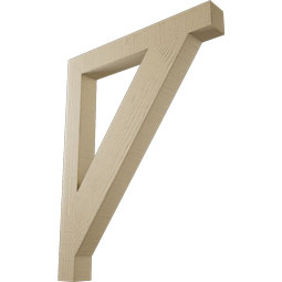 Ekena Millwork - BKTUR035X28X36TRA05RCPR - Timberthane Faux Wood Traditional Style Bracket, Block Ends, 3 1/2"W x 28"D x 36"H, Primed Tan
