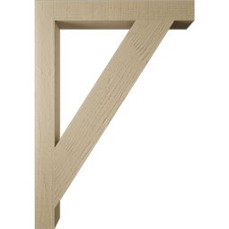 Ekena Millwork - BKTUR035X28X40TRA05RCPR - Timberthane Faux Wood Traditional Style Bracket, Block Ends, 3 1/2"W x 28"D x 40"H, Primed Tan