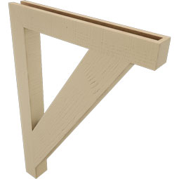 Ekena Millwork - BKTUR035X28X40TRA05RCPR - Timberthane Faux Wood Traditional Style Bracket, Block Ends, 3 1/2"W x 28"D x 40"H, Primed Tan