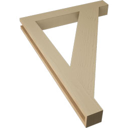 Ekena Millwork - BKTUR035X28X40TRA05RCPR - Timberthane Faux Wood Traditional Style Bracket, Block Ends, 3 1/2"W x 28"D x 40"H, Primed Tan