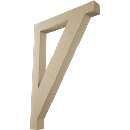 Ekena Millwork - BKTUR035X28X40TRA05RCPR - Timberthane Faux Wood Traditional Style Bracket, Block Ends, 3 1/2"W x 28"D x 40"H, Primed Tan