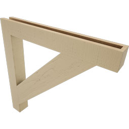 Ekena Millwork - BKTUR035X30X30TRA05RCPR - Timberthane Faux Wood Traditional Style Bracket, Block Ends, 3 1/2"W x 30"D x 30"H, Primed Tan