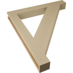 Ekena Millwork - BKTUR035X30X34TRA05RCPR - Timberthane Faux Wood Traditional Style Bracket, Block Ends, 3 1/2"W x 30"D x 34"H, Primed Tan