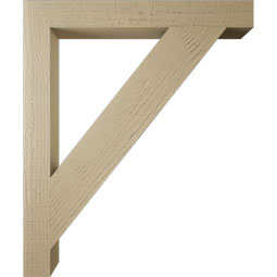 Ekena Millwork - BKTUR035X30X36TRA05RCPR - Timberthane Faux Wood Traditional Style Bracket, Block Ends, 3 1/2"W x 30"D x 36"H, Primed Tan
