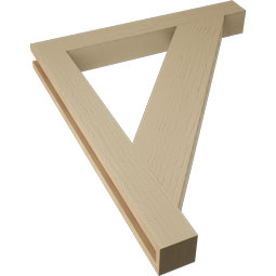 Ekena Millwork - BKTUR035X30X36TRA05RCPR - Timberthane Faux Wood Traditional Style Bracket, Block Ends, 3 1/2"W x 30"D x 36"H, Primed Tan