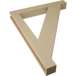 Ekena Millwork - BKTUR035X30X38TRA05RCPR - Timberthane Faux Wood Traditional Style Bracket, Block Ends, 3 1/2"W x 30"D x 38"H, Primed Tan