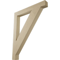 Ekena Millwork - BKTUR035X30X38TRA05RCPR - Timberthane Faux Wood Traditional Style Bracket, Block Ends, 3 1/2"W x 30"D x 38"H, Primed Tan