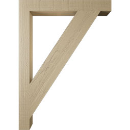Ekena Millwork - BKTUR035X30X42TRA05RCPR - Timberthane Faux Wood Traditional Style Bracket, Block Ends, 3 1/2"W x 30"D x 42"H, Primed Tan