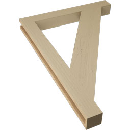 Ekena Millwork - BKTUR035X30X42TRA05RCPR - Timberthane Faux Wood Traditional Style Bracket, Block Ends, 3 1/2"W x 30"D x 42"H, Primed Tan