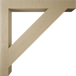 Ekena Millwork - BKTUR035X32X32TRA05RCPR - Timberthane Faux Wood Traditional Style Bracket, Block Ends, 3 1/2"W x 32"D x 32"H, Primed Tan