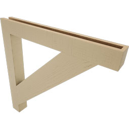 Ekena Millwork - BKTUR035X32X32TRA05RCPR - Timberthane Faux Wood Traditional Style Bracket, Block Ends, 3 1/2"W x 32"D x 32"H, Primed Tan